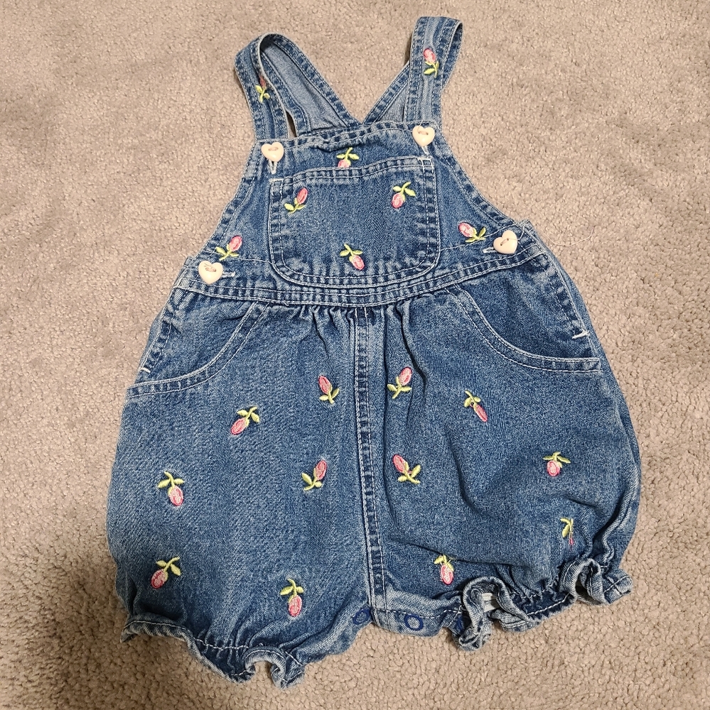 Vintage Denim Overall Shorts 12 months Infants